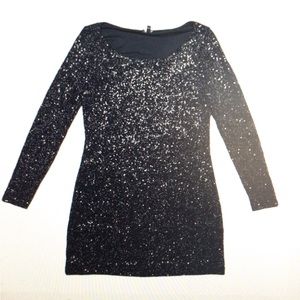 Express - Sequin Long Sleeve Mini Dress, Size Xs - image 1